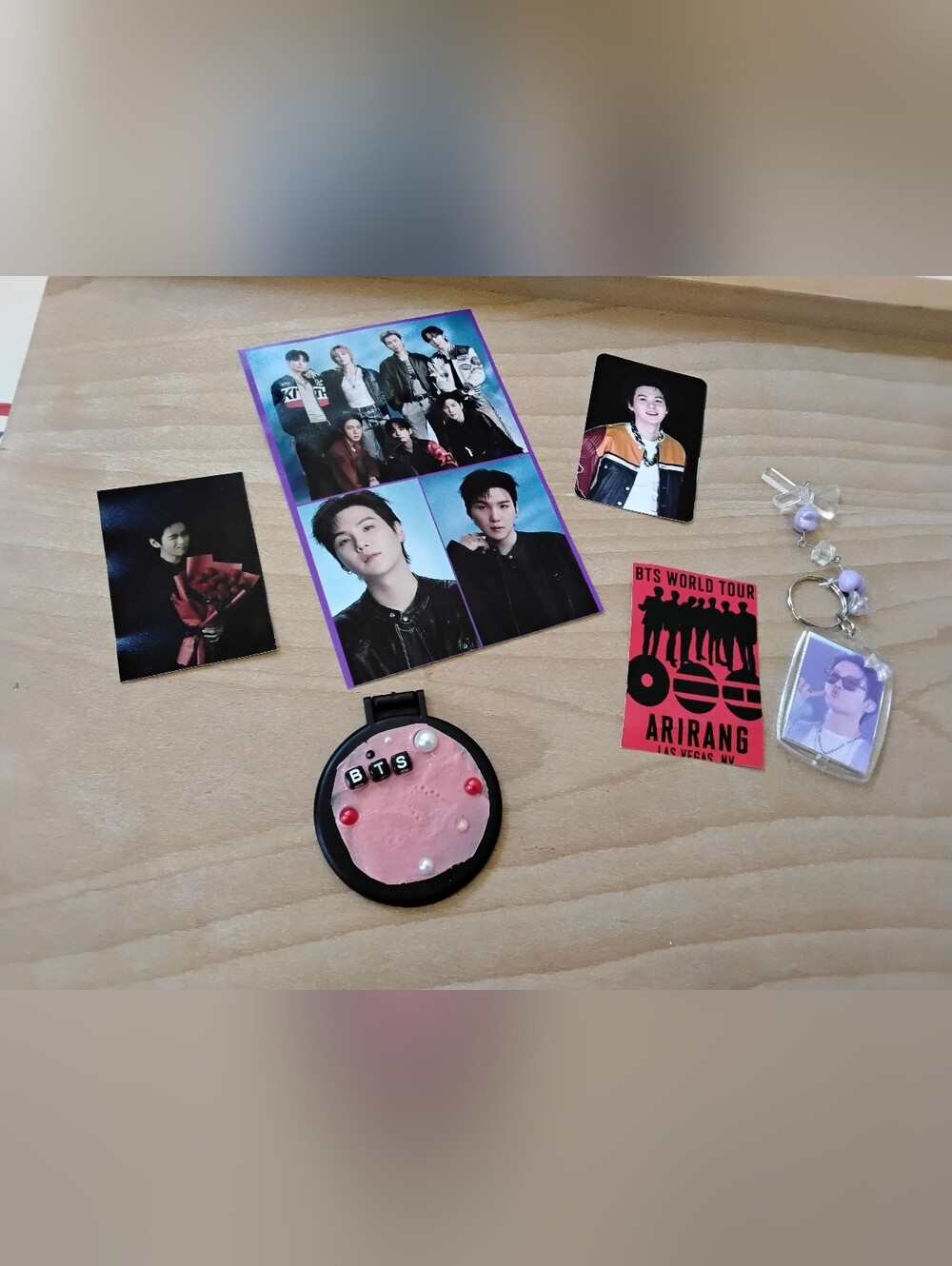 BTS Fanmade Freebie Lot Las Vegas Arirang Event Photocards Mirror Keychain K-Pop